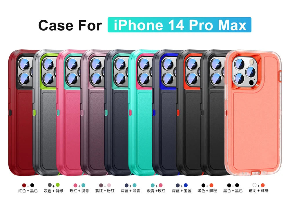 Rugged Shockproof Full Cover Case for iPhone Heavy Duty Protection
