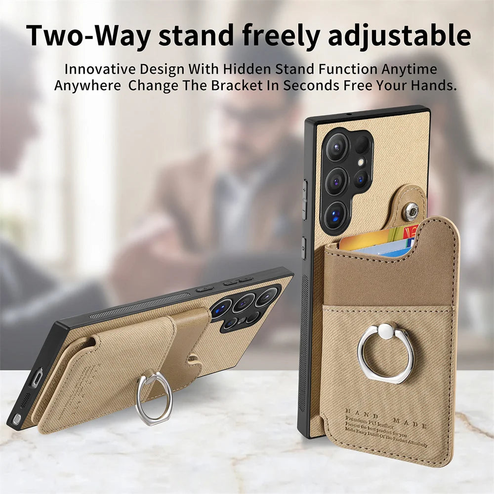 RFID-Blocking Magnetic Wallet Phone Case for Samsung