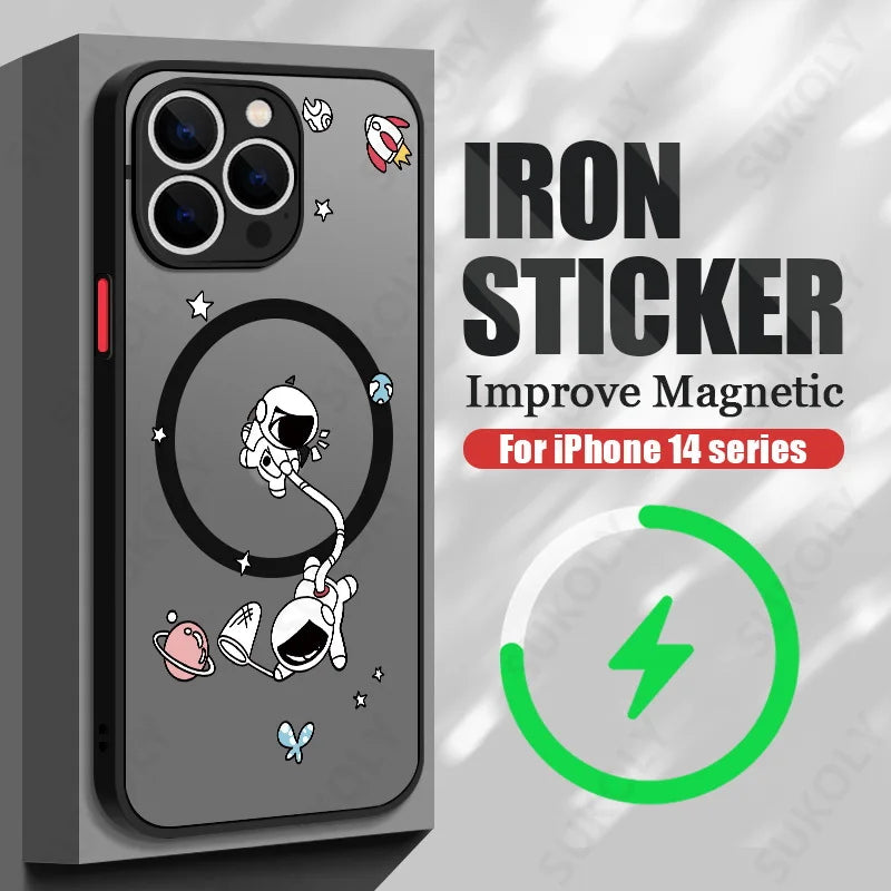 Magnetic Magsafe Moon Astronaut Case for iPhone - CaseifyTrend