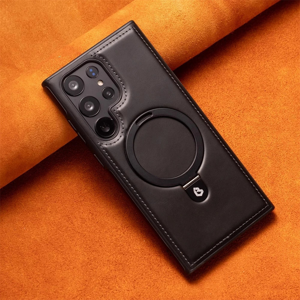 Business Retro Leather Magnetic Case for Samsung Galaxy - CaseifyTrend