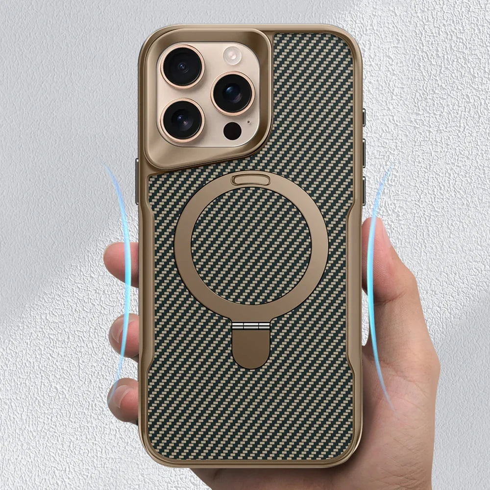 Desert Titanium MagSafe Carbon Armor iPhone Case