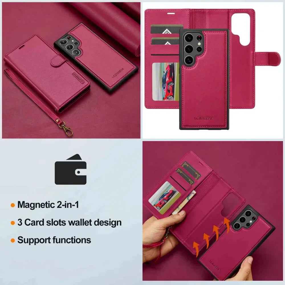 Detachable Wallet Phone Case with Card Holder for Samsung