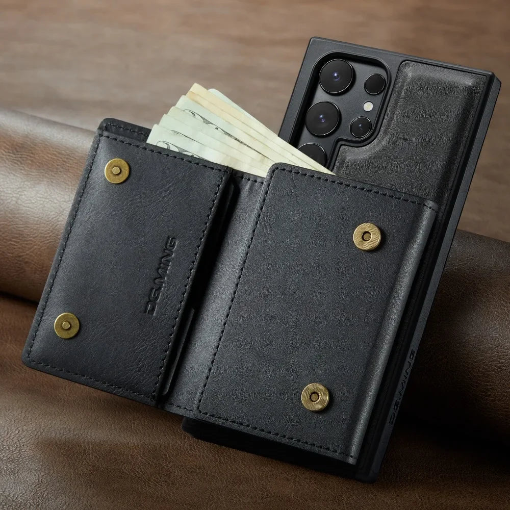 Detachable Magnetic Wallet Case with RFID for Samsung Galaxy