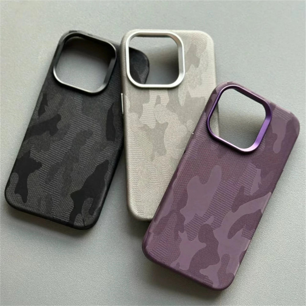 Luxury Camouflage Leather Shockproof Case for iPhone