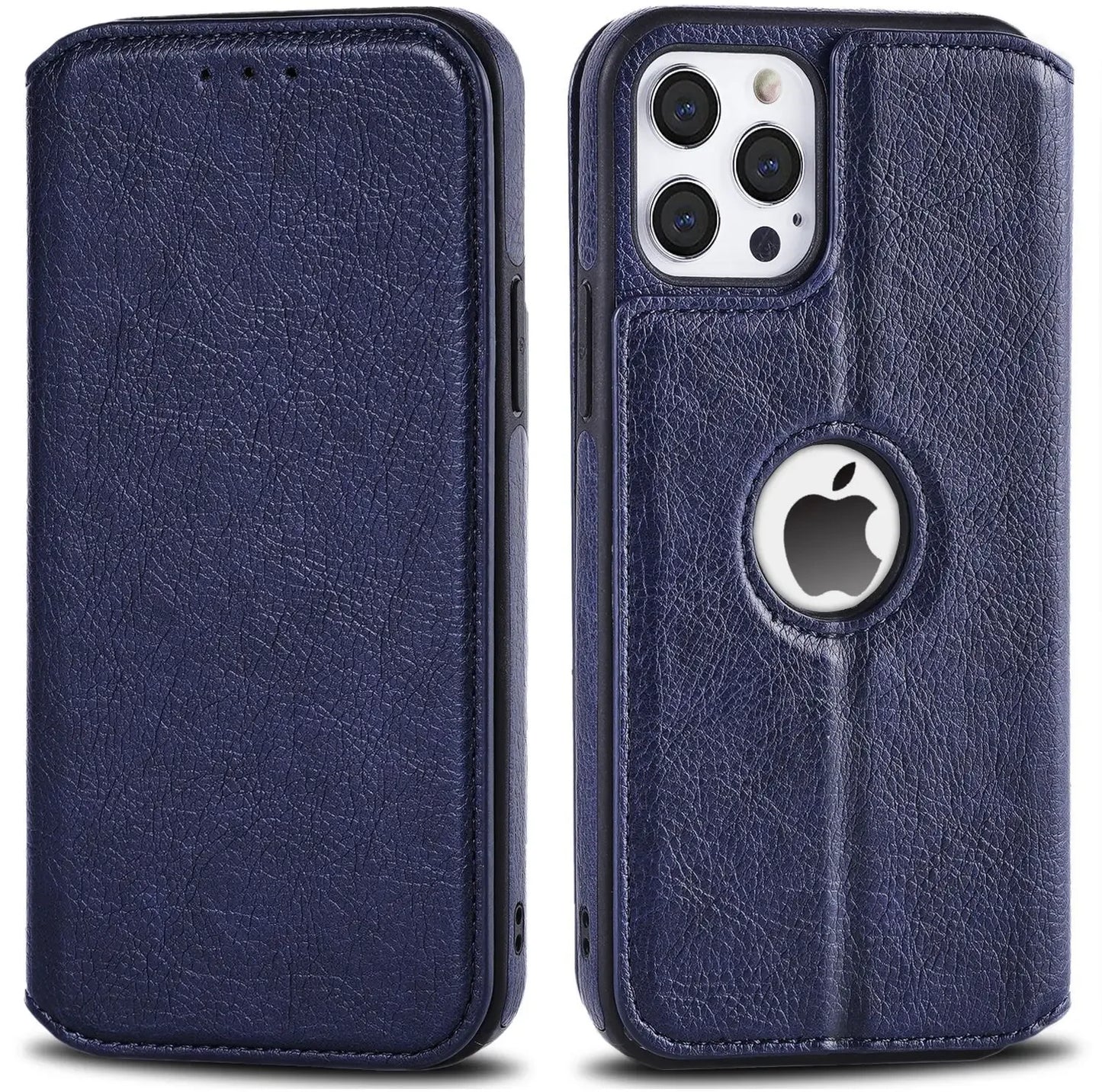 Magnetic Leather Wallet Case with RFID Blocking for iPhone
