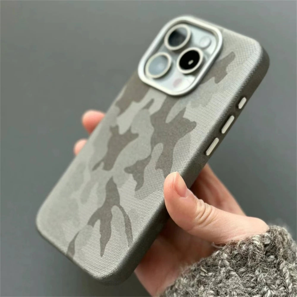 Luxury Camouflage Leather Shockproof Case for iPhone