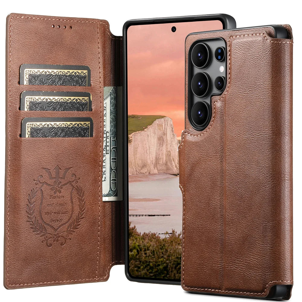 Detachable Magnetic Leather Wallet Phone Case for Samsung