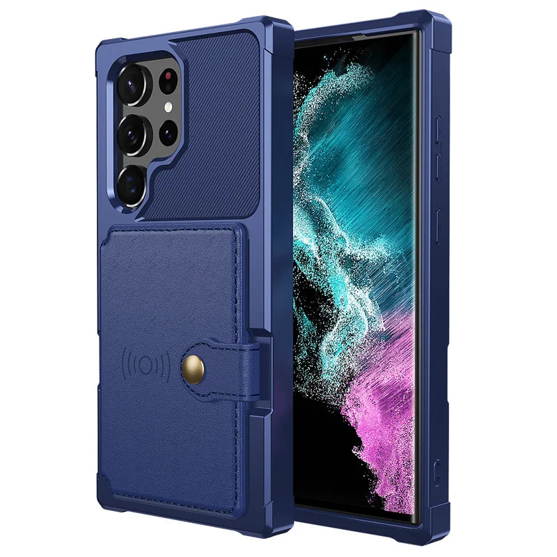 Magnetic Wallet Phone Case with Card Slot for Samsung Galaxy