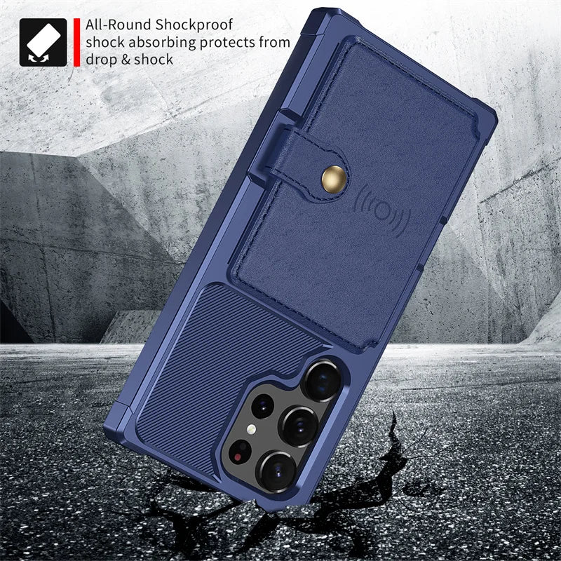 Magnetic Wallet Phone Case with Card Slot for Samsung Galaxy