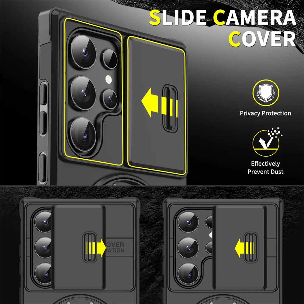 Slide Camera Protection Magnetic Stand Case for Samsung - CaseifyTrend