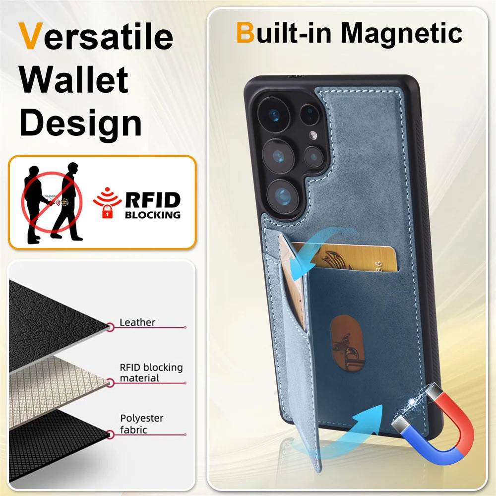 Luxury Leather Phone Case Cover for Samsung Galaxy Series