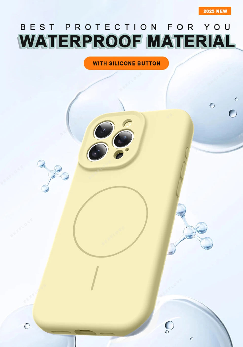 MagSafe Silicone iPhone Case with Adjustable Lanyard Strap