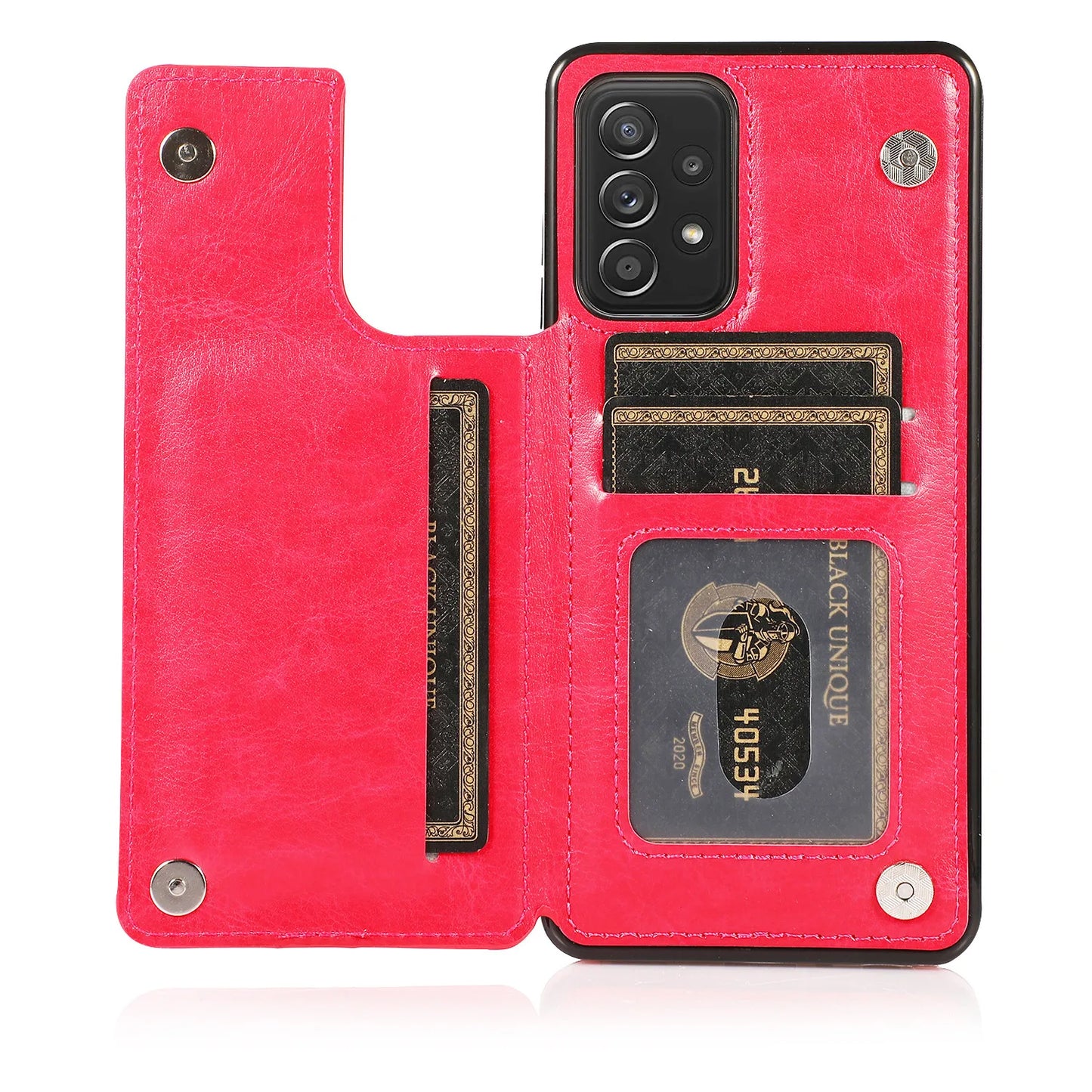 Flip Leather Wallet Case with Card Holder for Samsung