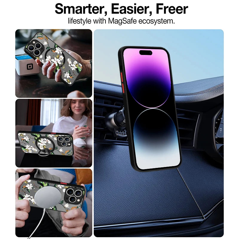 Magnetic Magsafe Flower Case for iPhone - CaseifyTrend