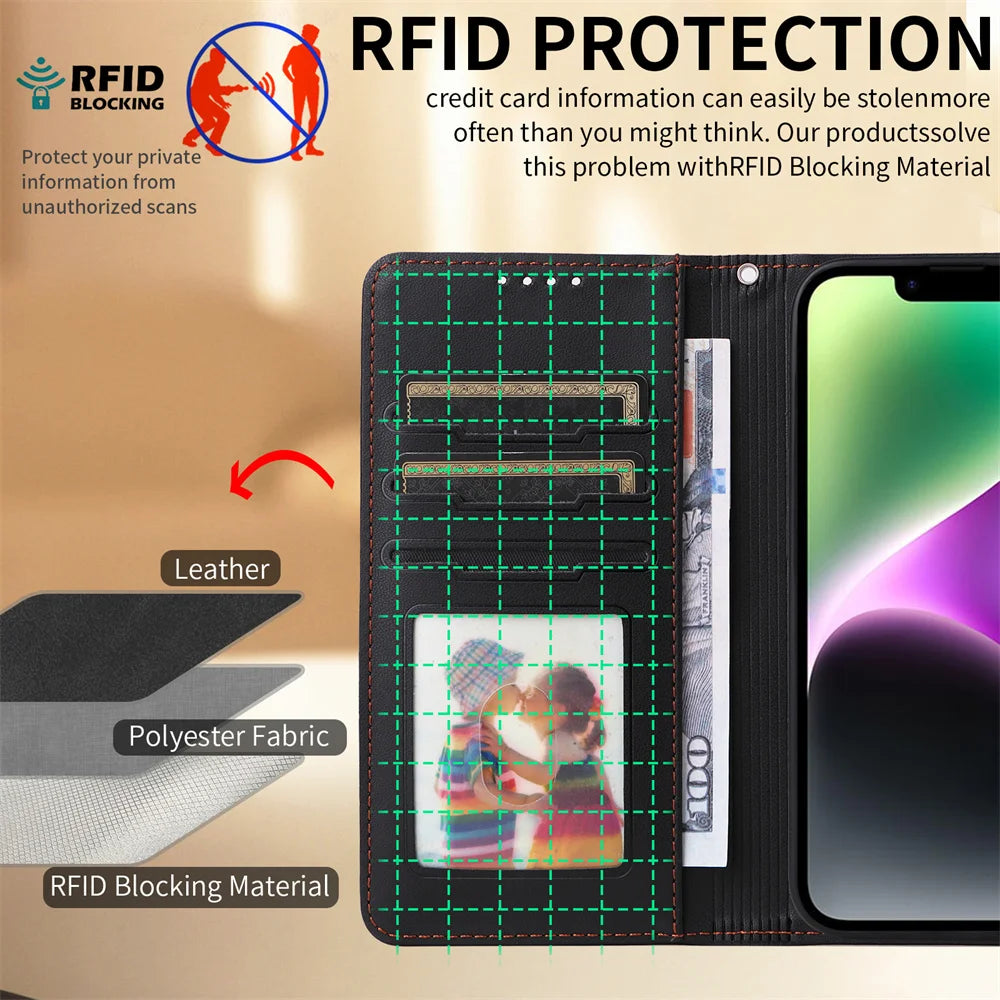 Detachable Magnetic Flip Leather Case for iPhone