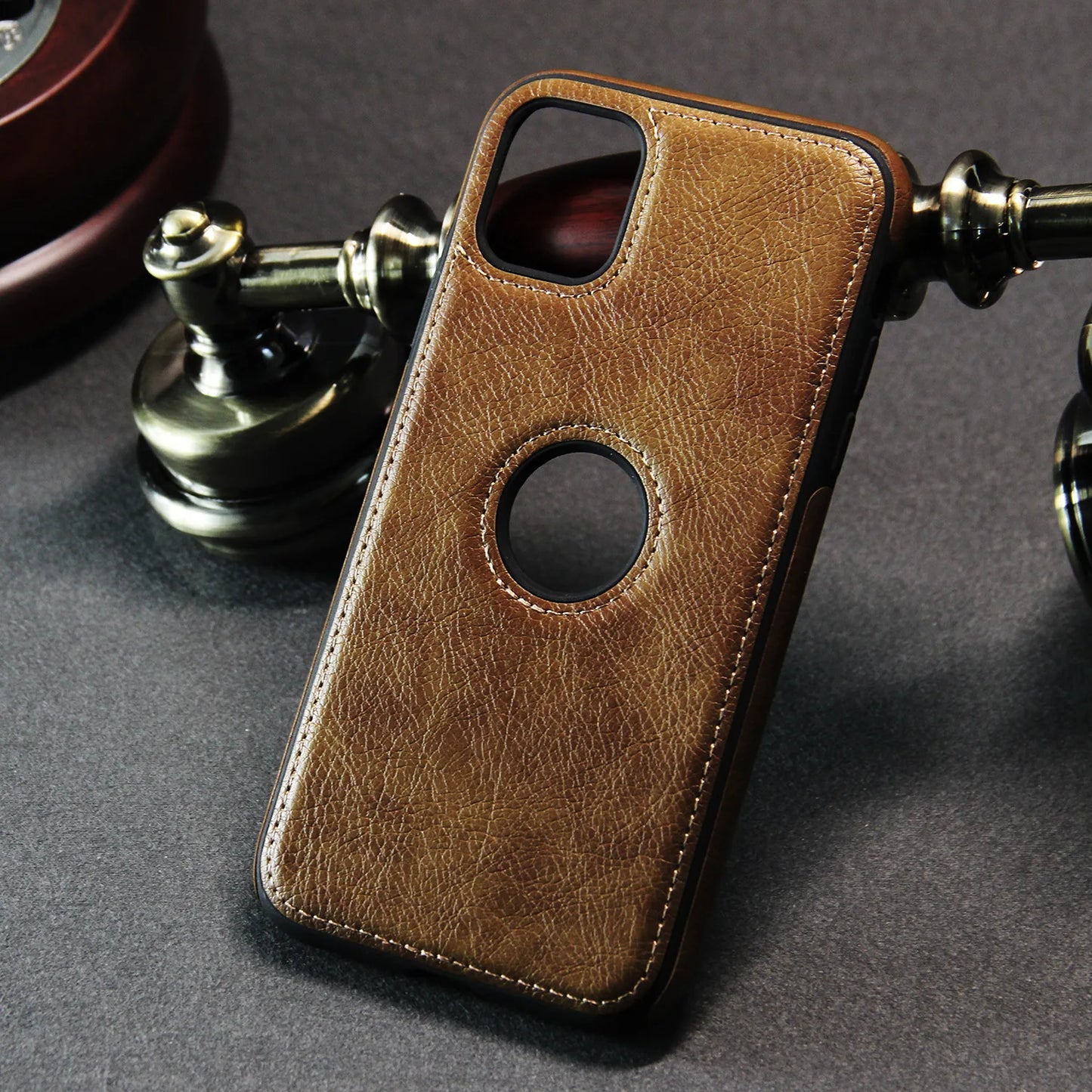 Slim Leather Shockproof Phone Case for iPhone
