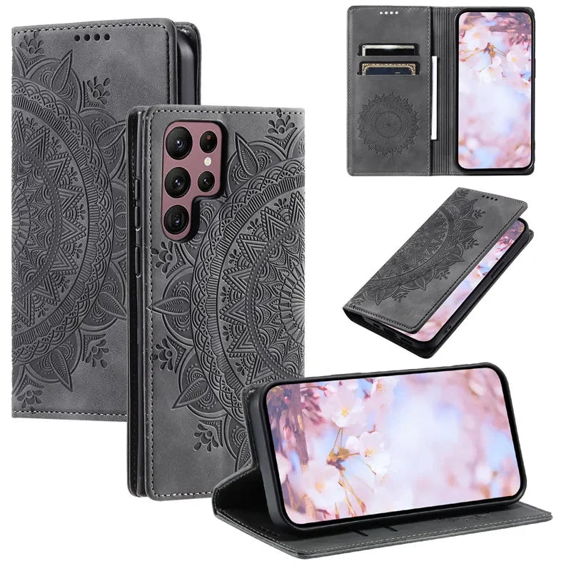 Magnetic Flip Leather Wallet Case for Samsung Galaxy