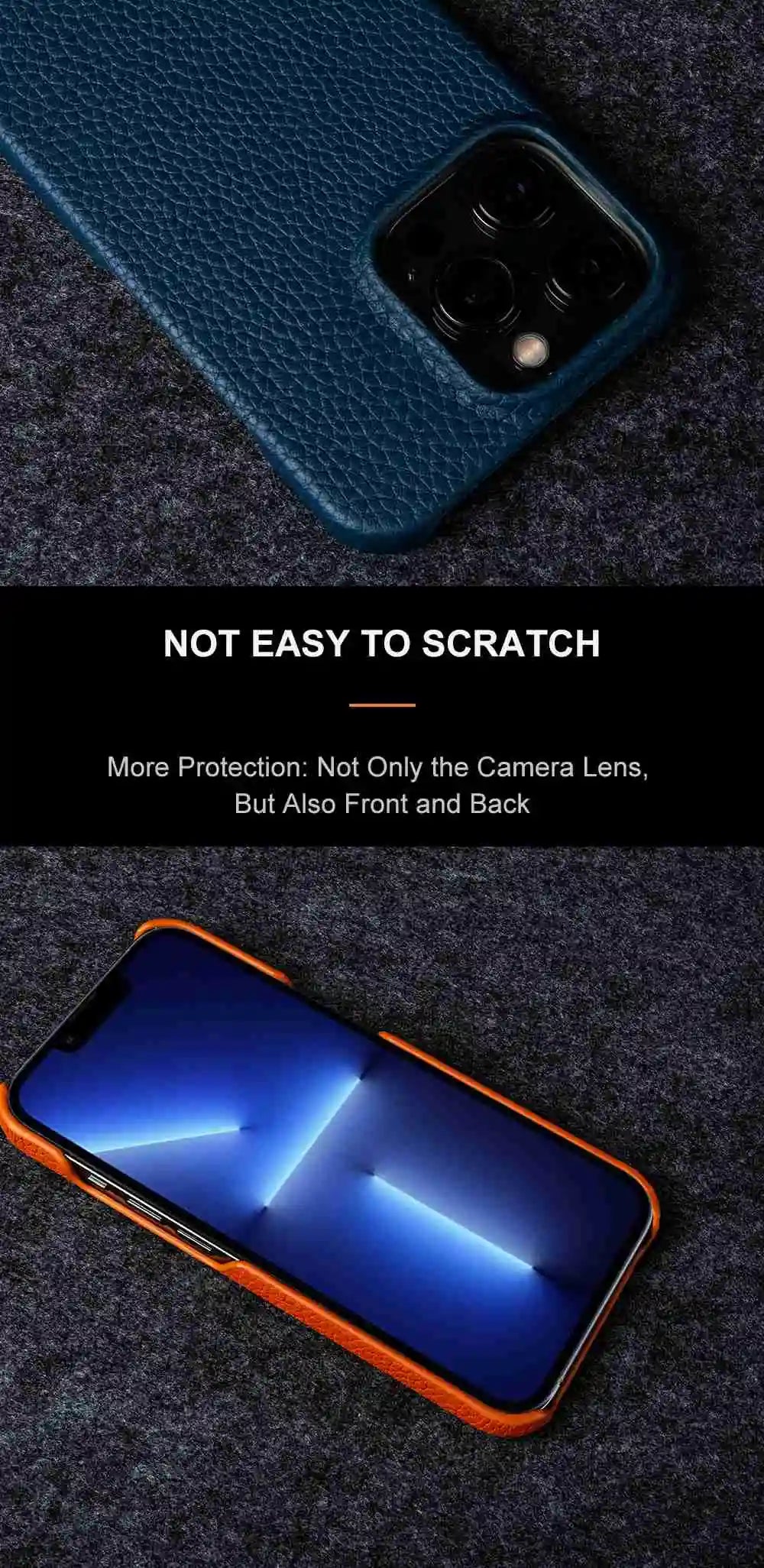 Luxury Genuine Leather Shockproof Case for iPhone