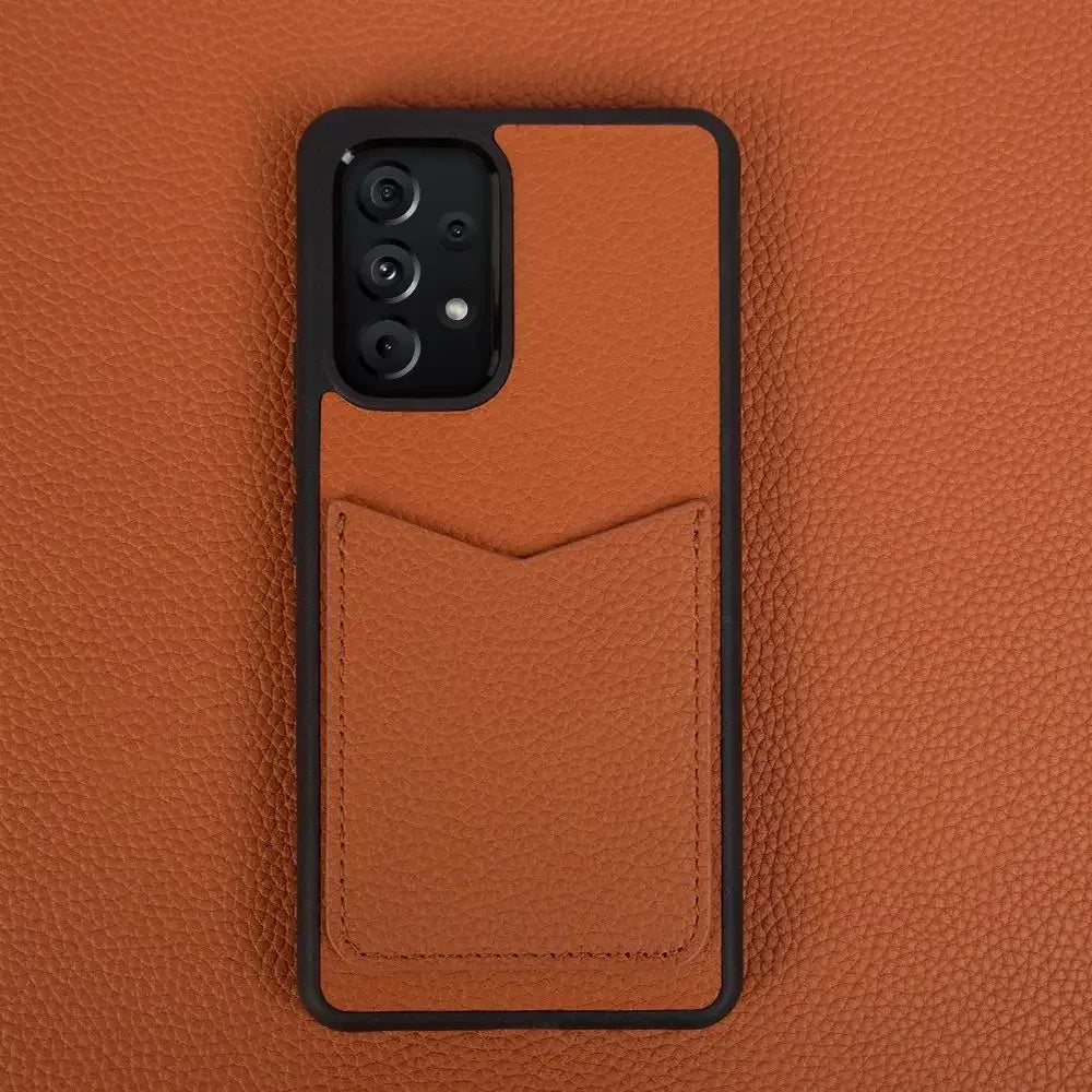Genuine Leather Card Holder Case for Samsung Galaxy