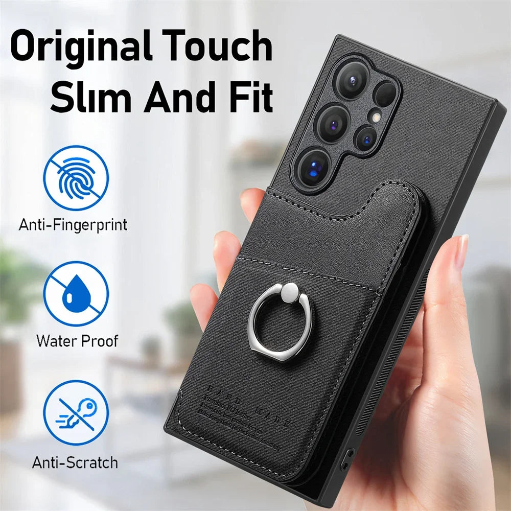 RFID-Blocking Magnetic Wallet Phone Case for Samsung