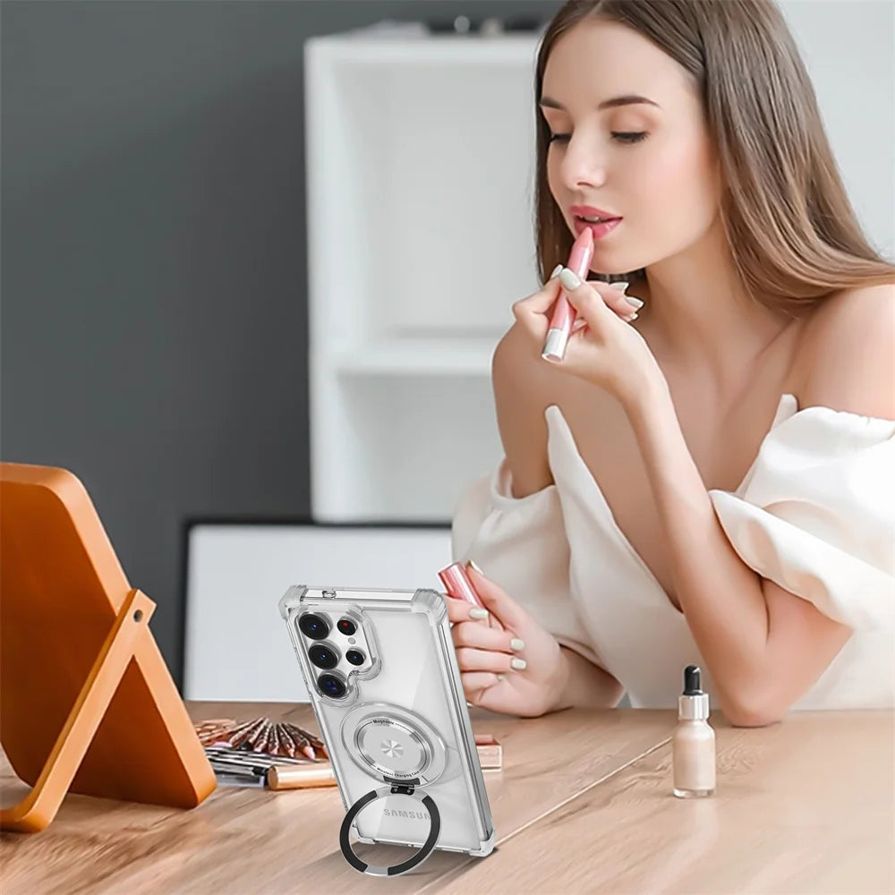 Rotating Magnetic Folding Stand Case for Samsung