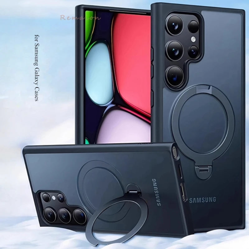 Luxury Rotate Grip Stand Magnetic Case for Samsung Galaxy