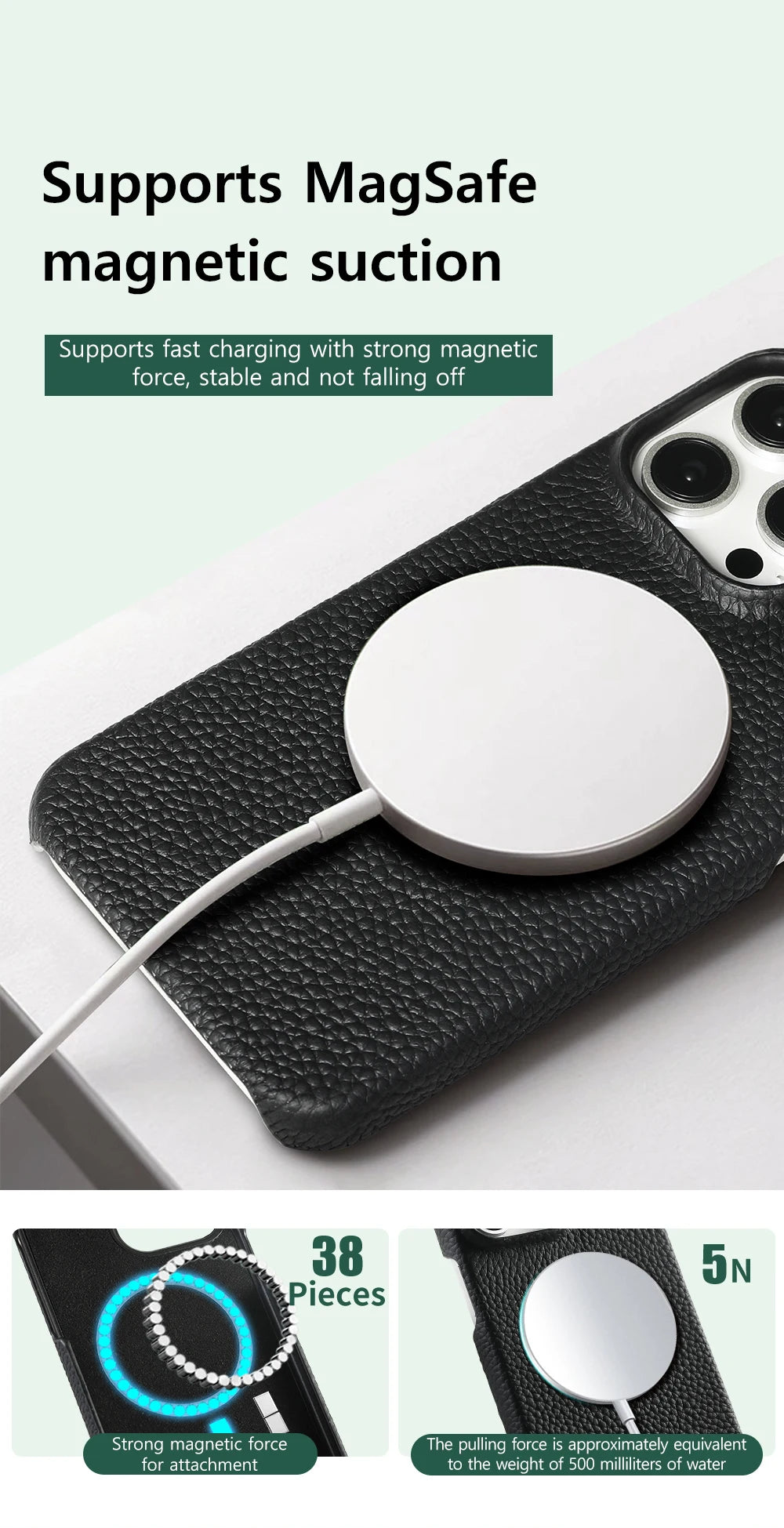 Magsafe Cowhide Leather Case for iPhone