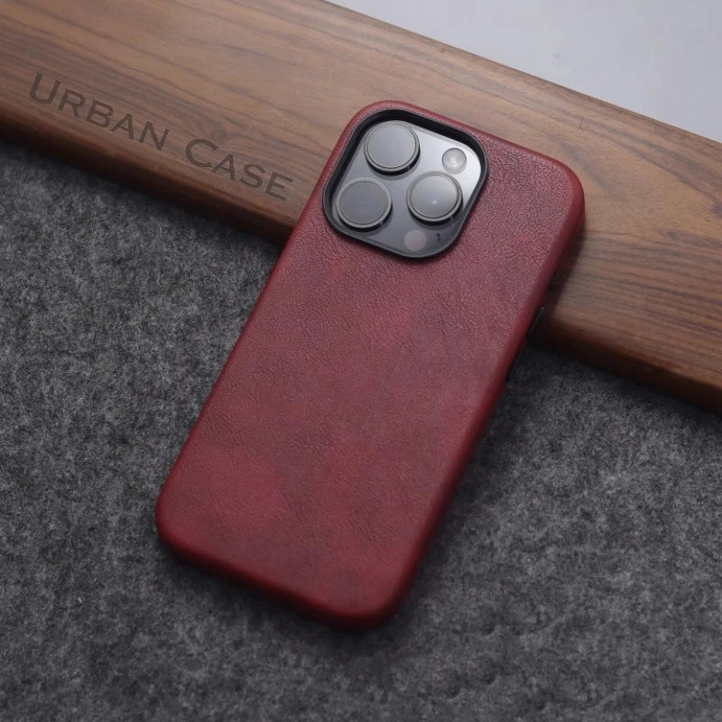 Retro Leather Magnetic Case for iPhone