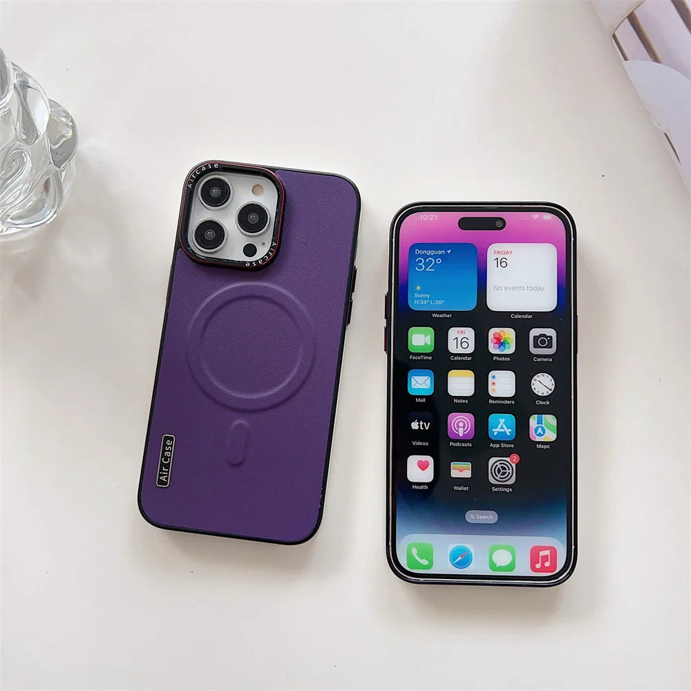 Luxury Leather MagSafe Case for iPhone - CaseifyTrend