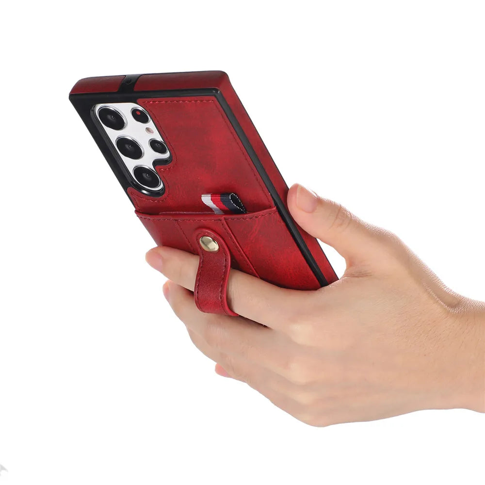 Luxury Leather Wallet Phone Case for Samsung Galaxy