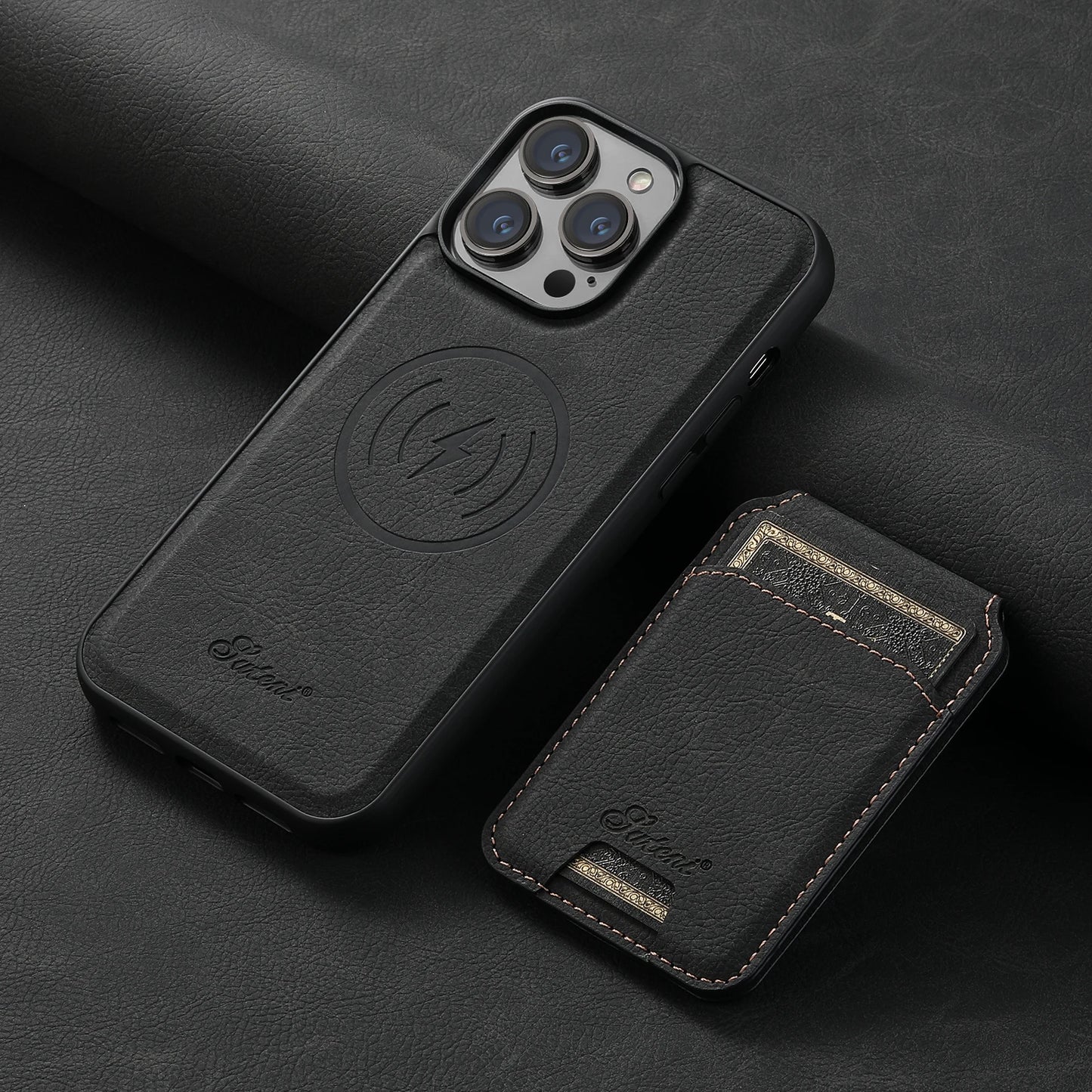 Luxury Magnetic Leather Wallet Case with Card Slot for iPhone