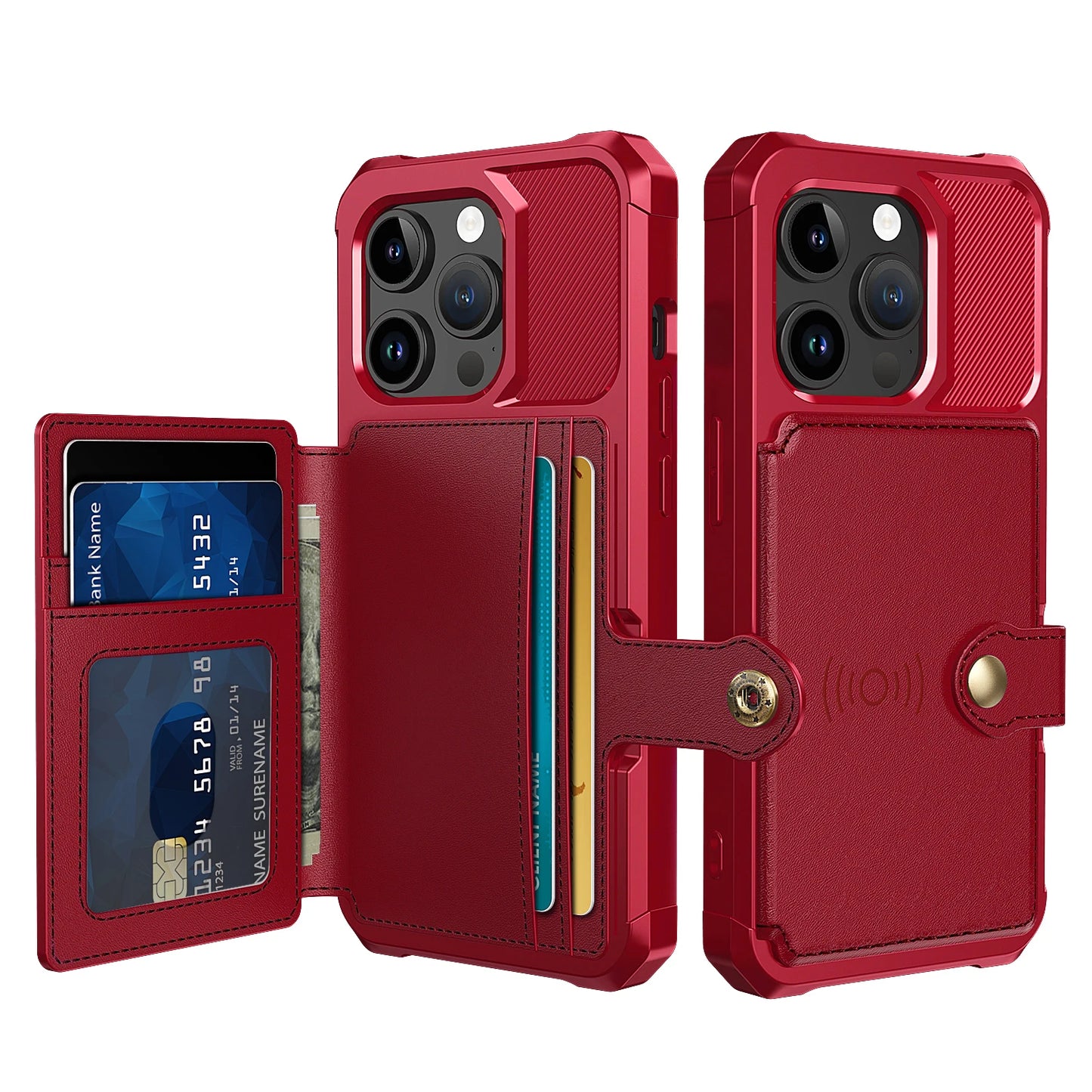 Magnetic Leather Wallet Case with Card Slot for iPhone