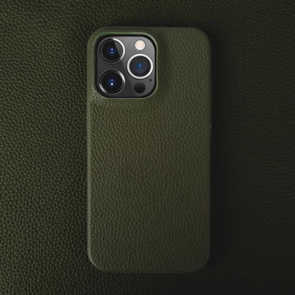 Luxury Genuine Leather Shockproof Case for iPhone