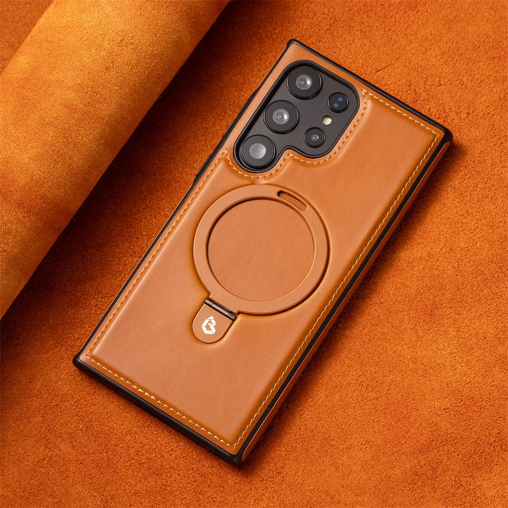 Business Retro Leather Magnetic Case for Samsung Galaxy - CaseifyTrend
