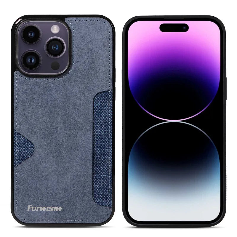 Retro Card Holder Leather Case for iPhone - CaseifyTrend