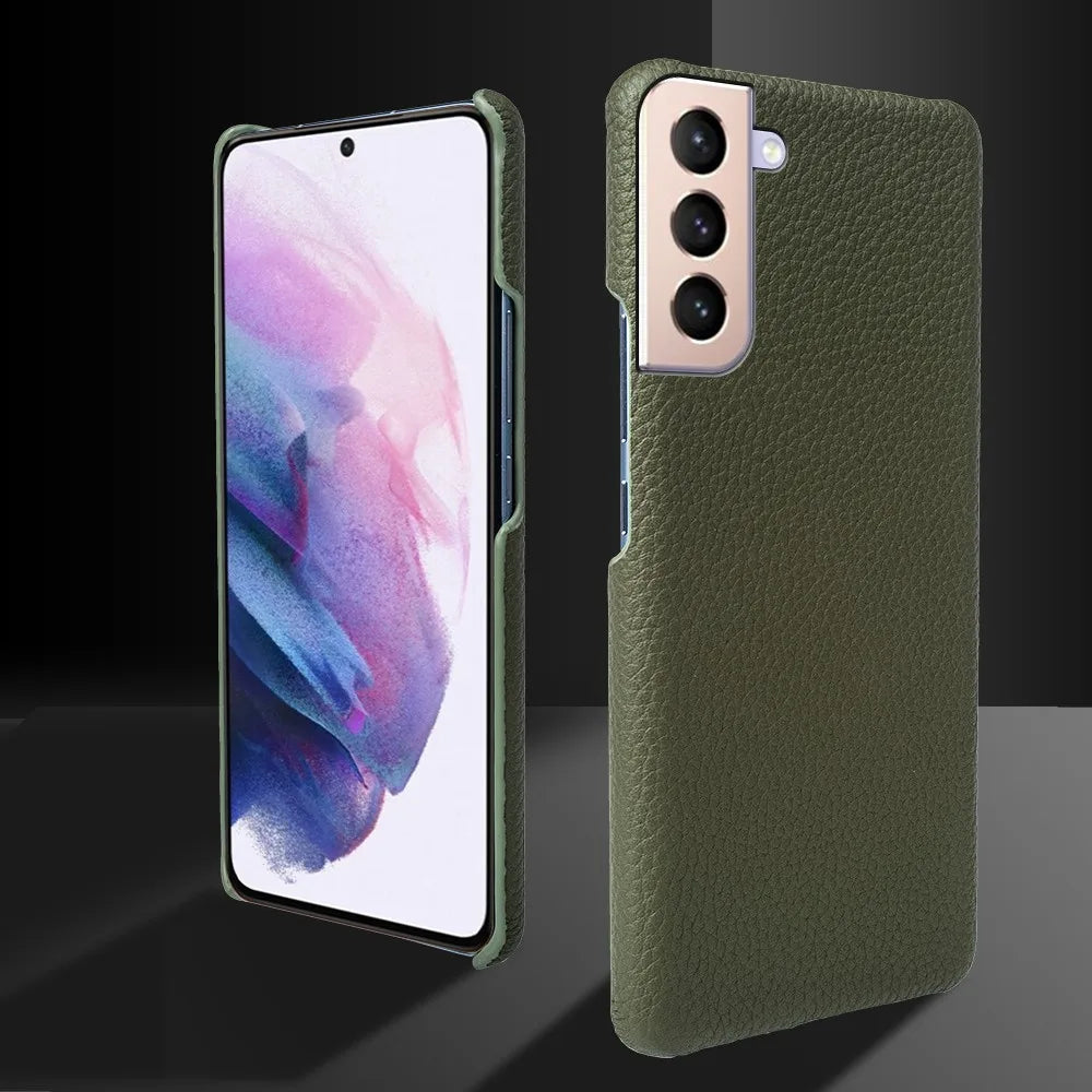 Genuine Leather Litchi Texture Phone Case for Samsung