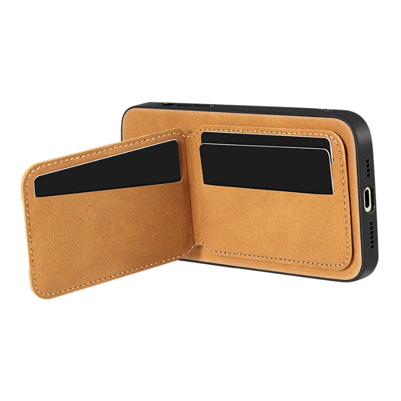 Solid Color Leather Wallet Phone Case with Card Slot for Samsung