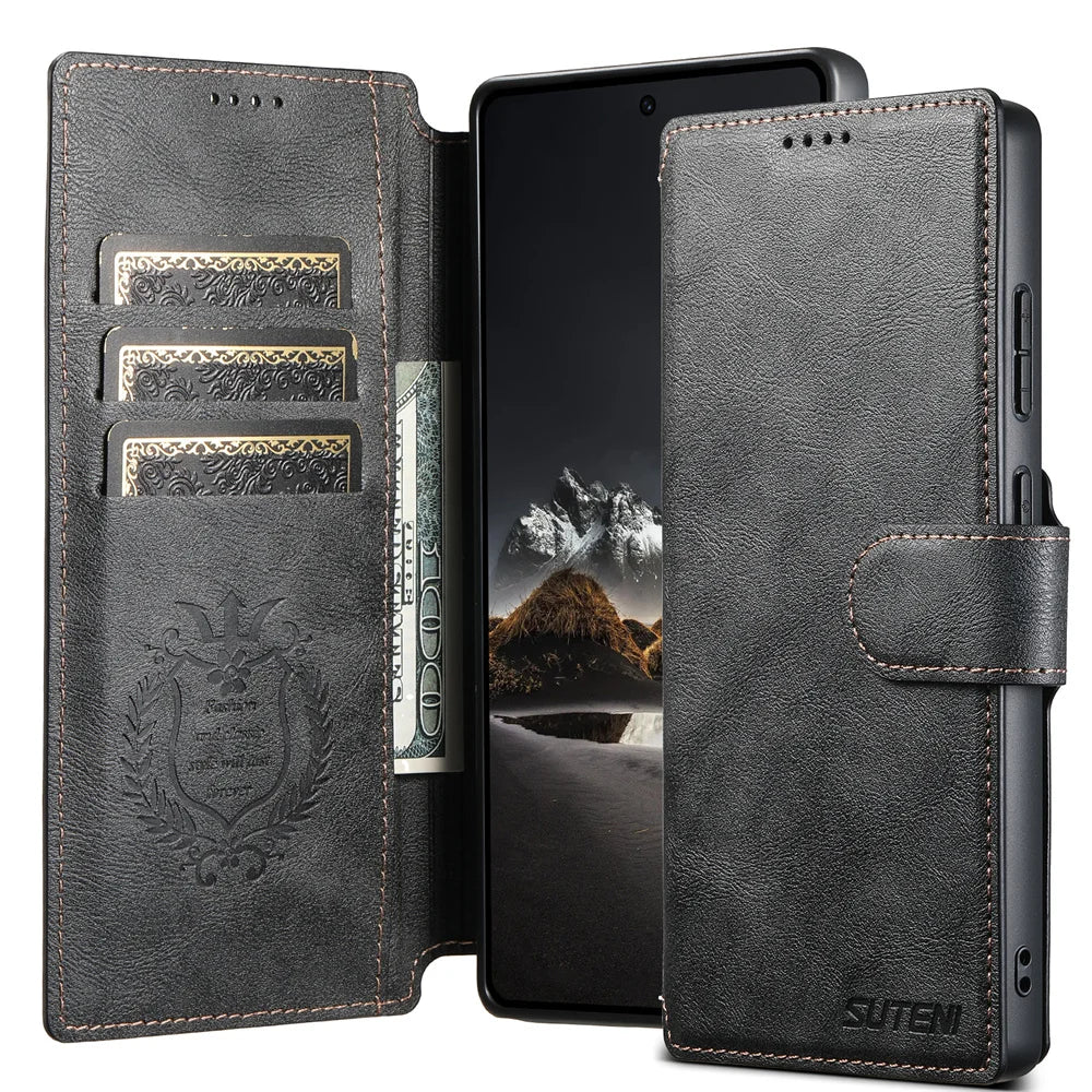 Detachable Magnetic Leather Wallet Phone Case for Samsung