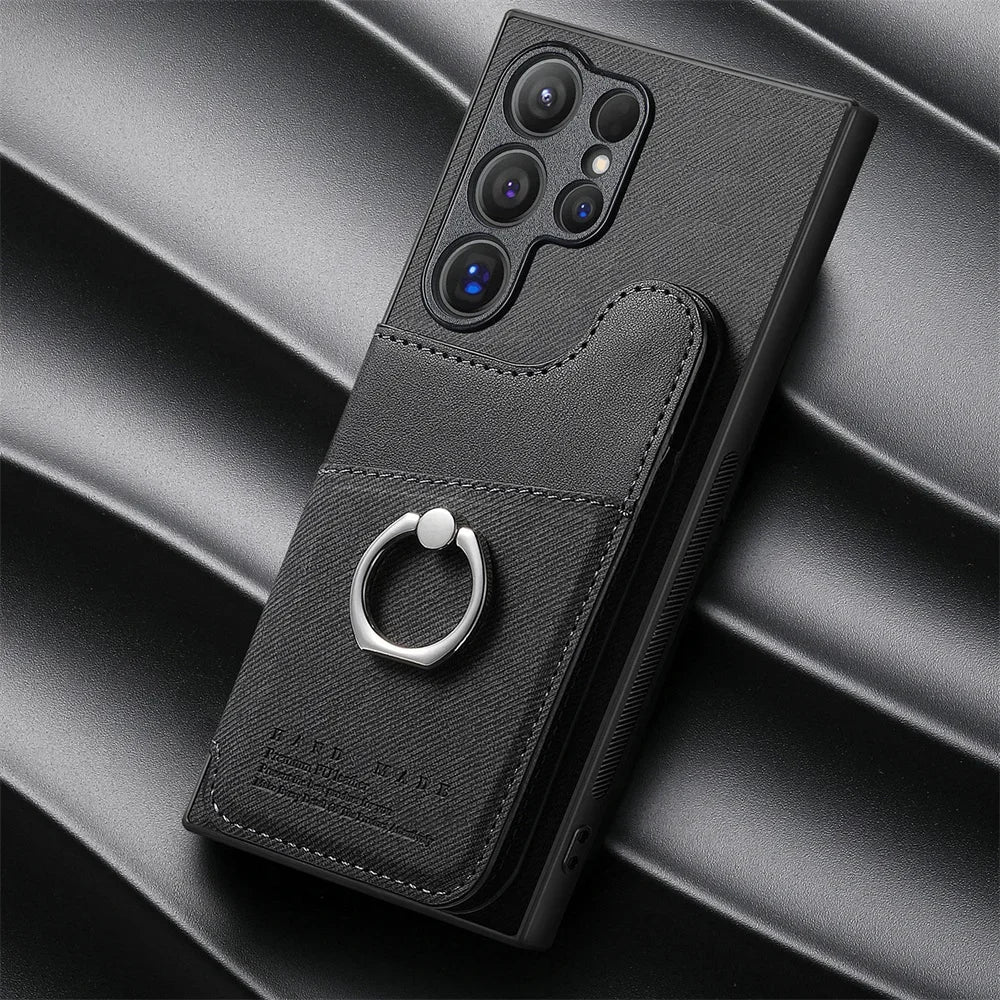 RFID-Blocking Magnetic Wallet Phone Case for Samsung