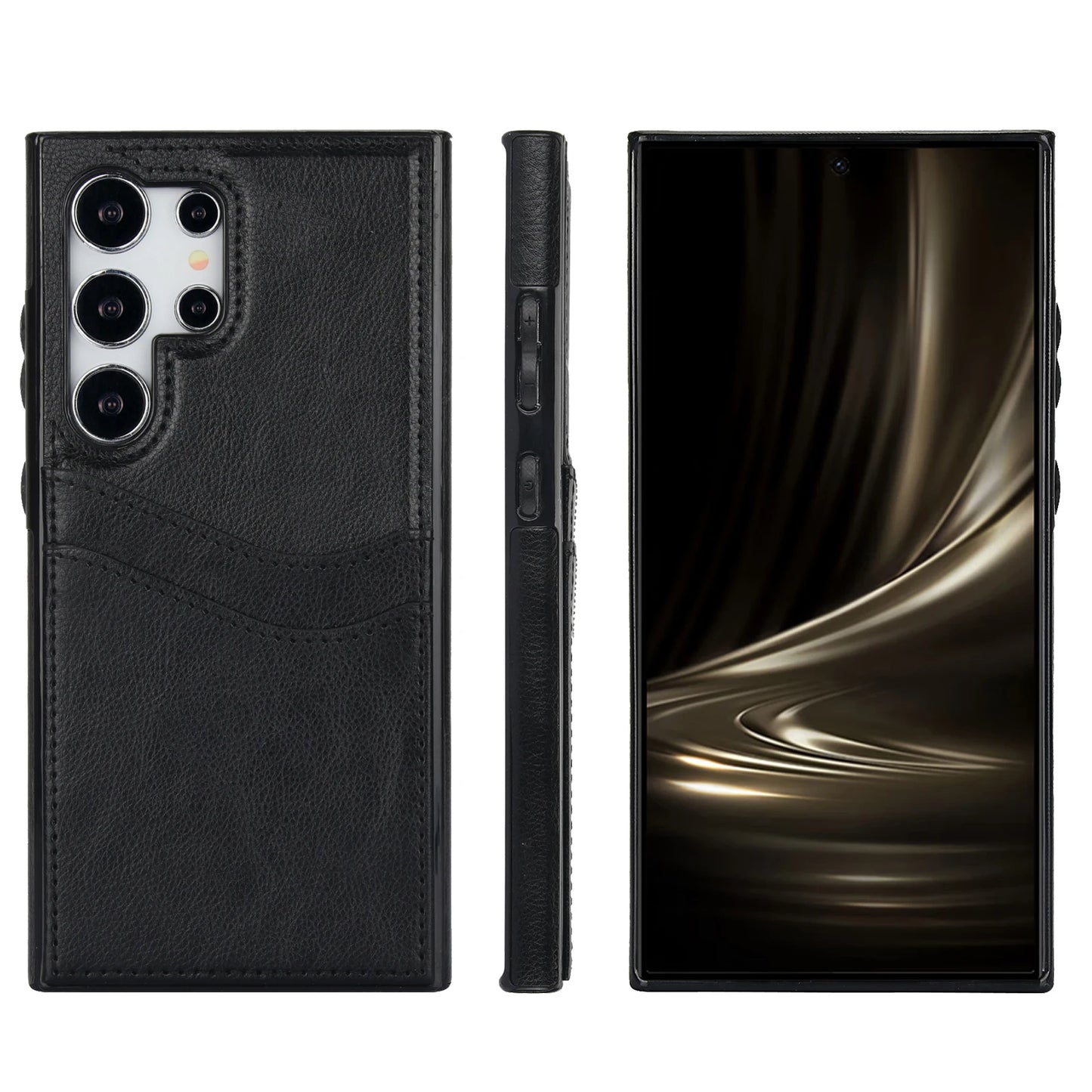 Leather Wallet Phone Case with Card Holder for Samsung