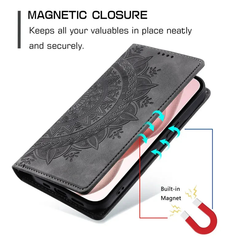 Magnetic Flip Leather Wallet Case for Samsung Galaxy