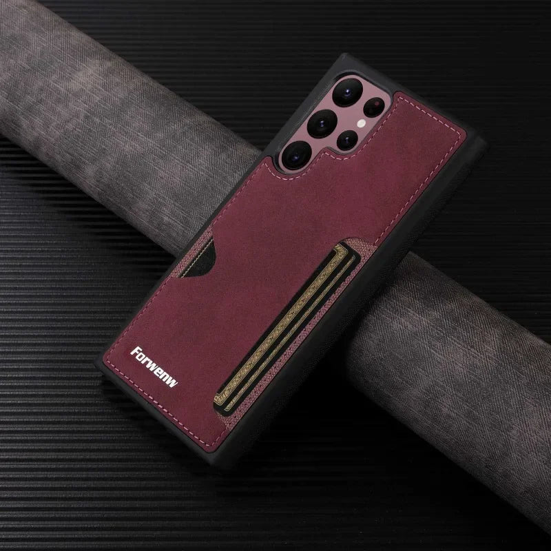 Retro Leather Card Slot Case for Samsung Galaxy Phones