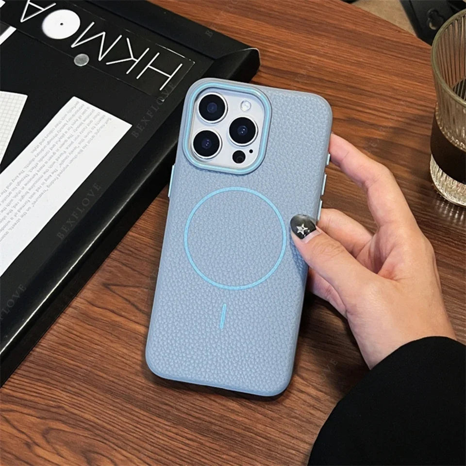 Official MagSafe Leather Texture iPhone Case Cover