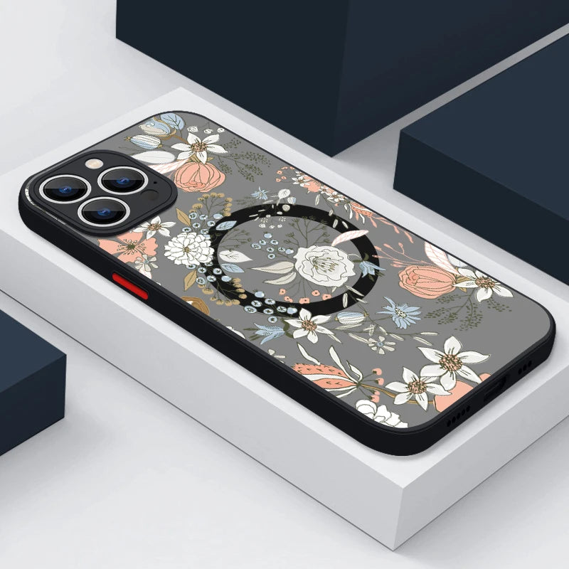Magnetic Magsafe Flower Case for iPhone - CaseifyTrend