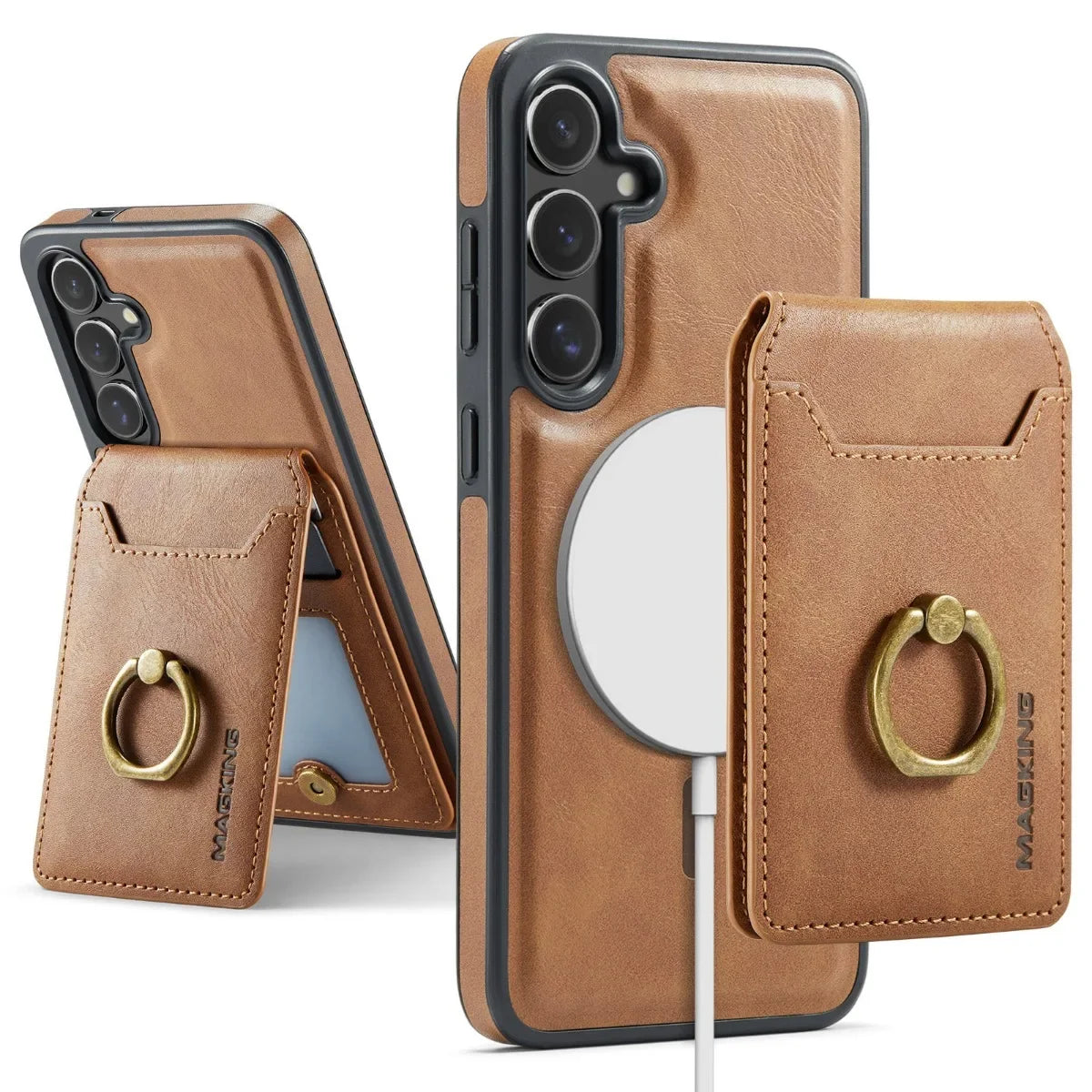 Magnetic Leather Phone Case with Card Holder for Samsung