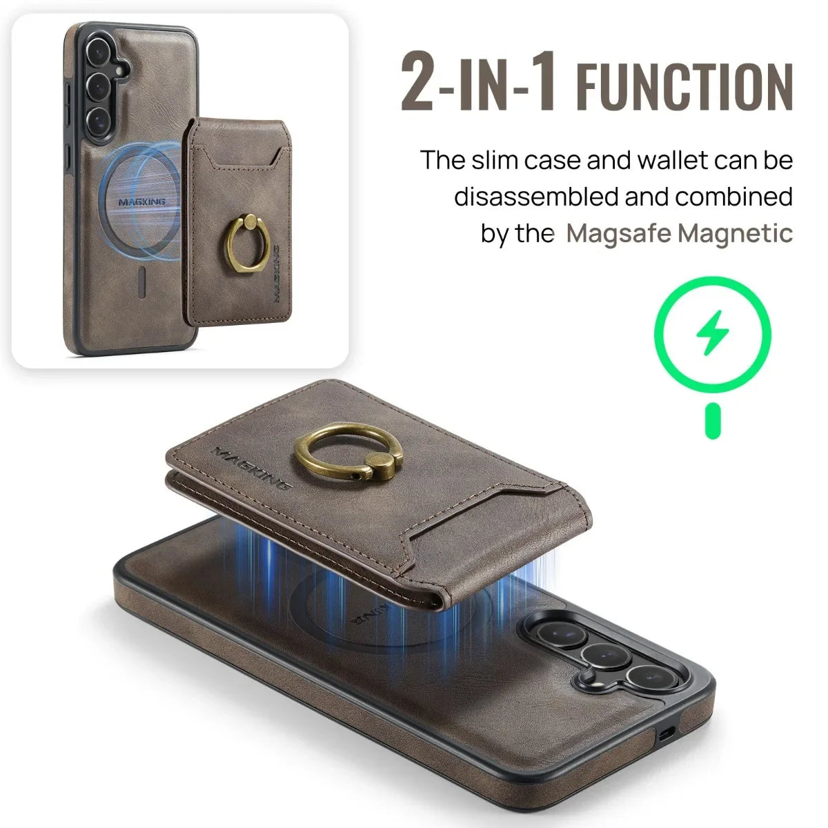 Magnetic Leather Phone Case with Card Holder for Samsung