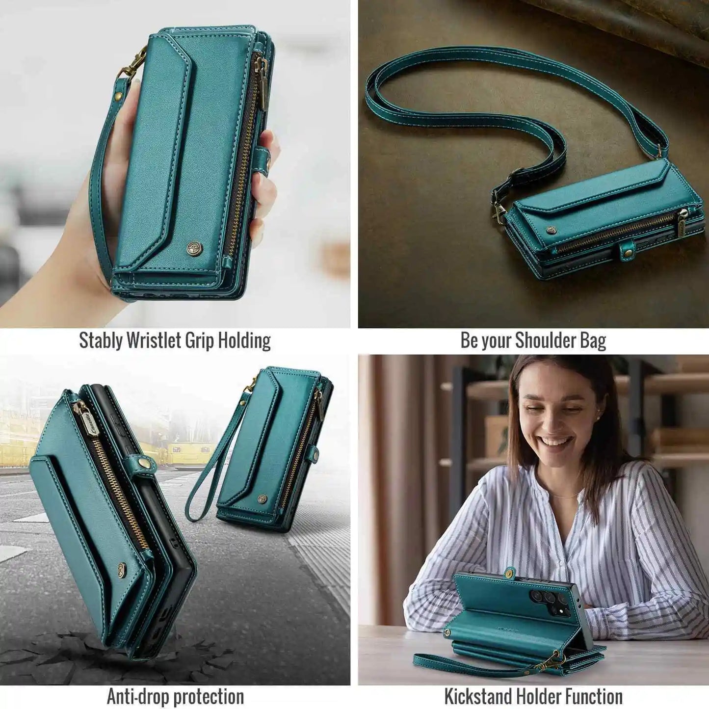 Crossbody Wallet Case with Card Holder for Samsung Galaxy