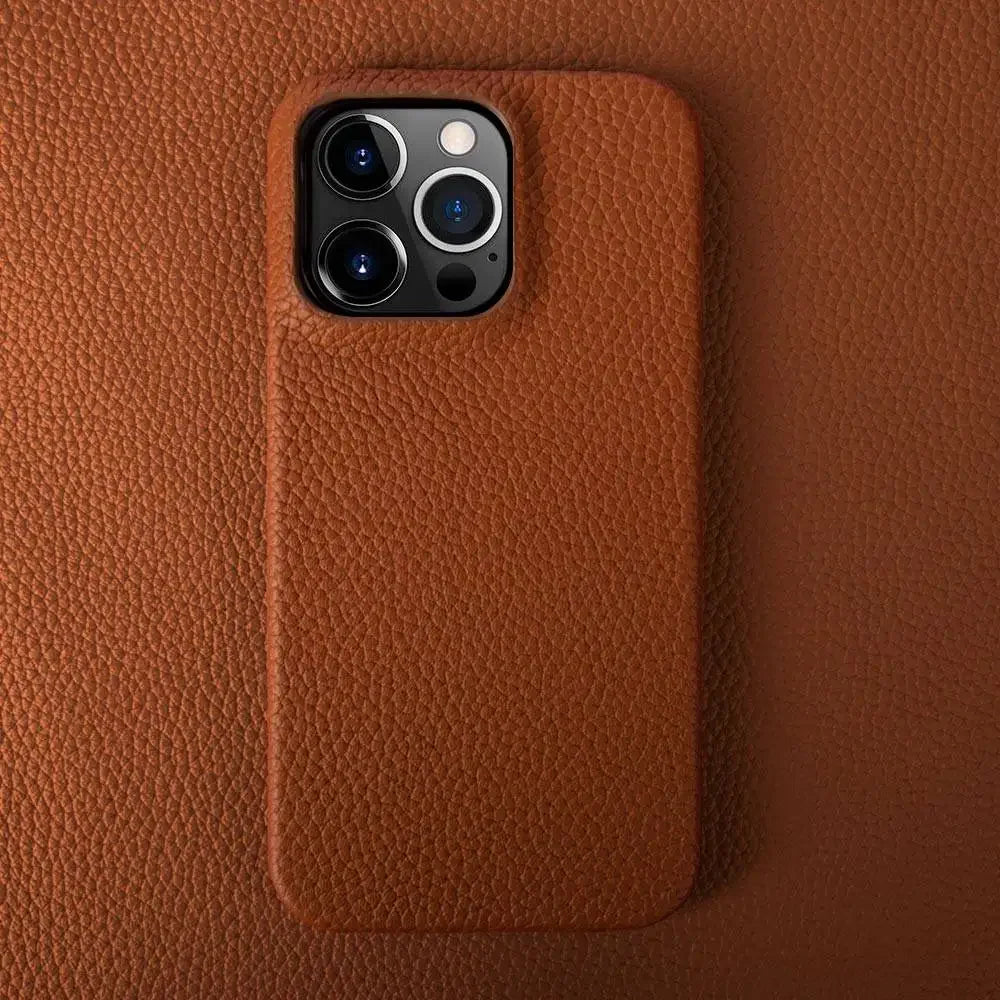 Luxury Genuine Leather Shockproof Case for iPhone