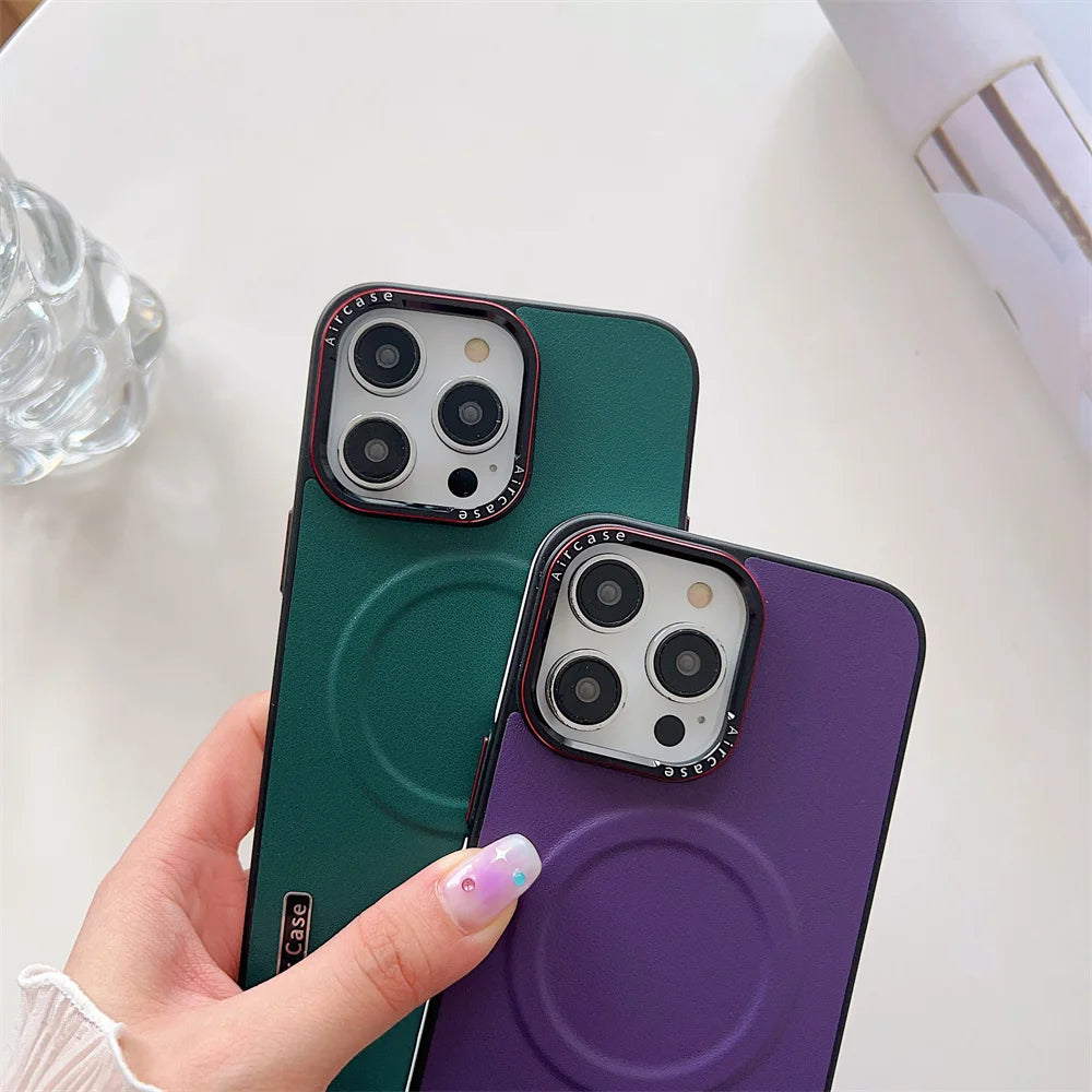 Luxury Leather MagSafe Case for iPhone - CaseifyTrend