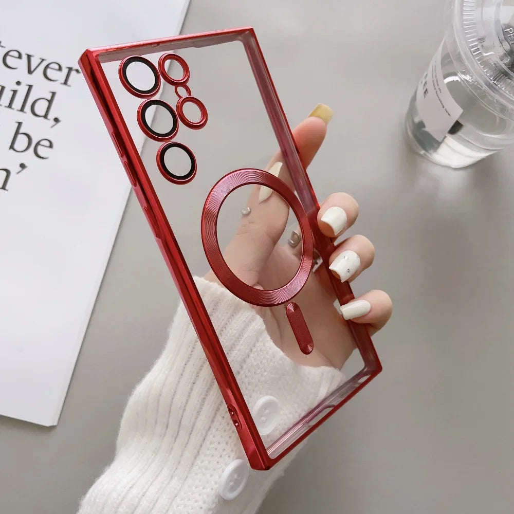 Transparent Plating Magsafe Case for Samsung Galaxy